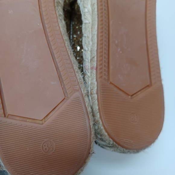 Rebecca Minkoff Espadrilles Gold Glitter Slip On Flats Womens size 8.5 - Picture 13 of 16
